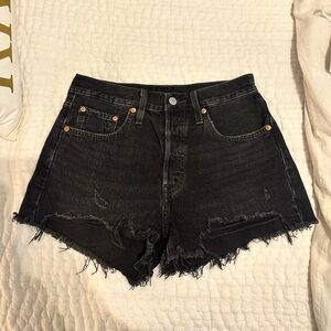 Levi’s 501 black denim short.  Size 27